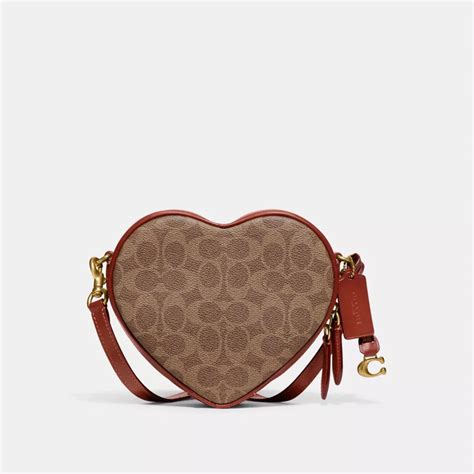 coach bag with heart chain|coach heart crossbody with quilting.